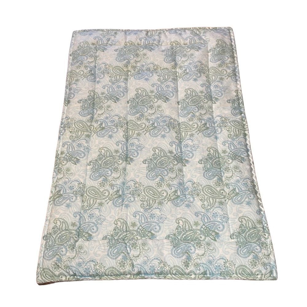 Dog Mat, Pet bed, Crate Mat, blue green paisley, Large 36 x 22